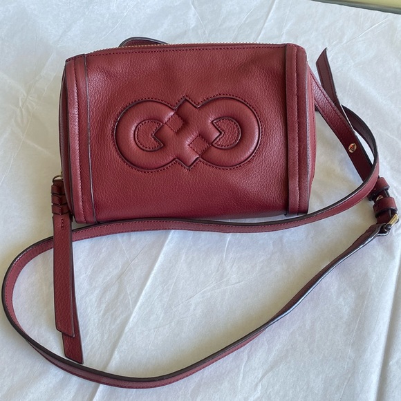 Cole Haan Camlin Logo Mini Crossbody Burgundy Red Leather - Picture 1 of 16